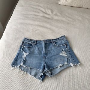 A&F High Rise Mom Denim Shorts